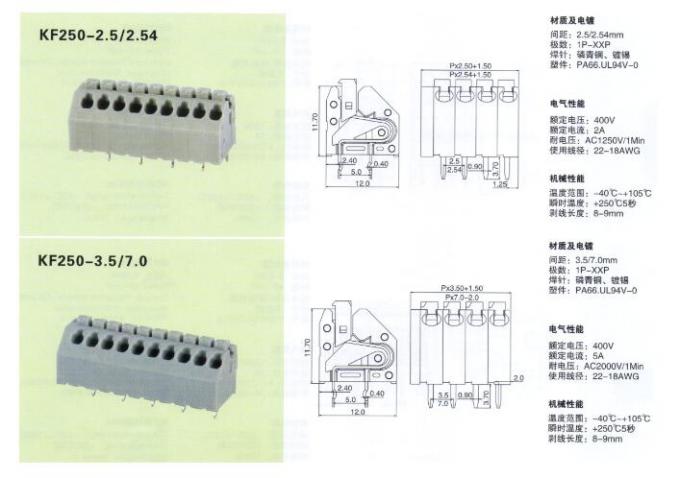 Grauer Farbe-PWB-Frühlings-Verteiler-Stromkreis-Leiterplatten-Verbinder