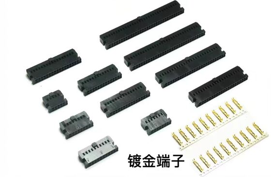 IDC/MIL single bump horn plug FC-2.54mm pitch gold-plated terminals double-row plastic housing connector