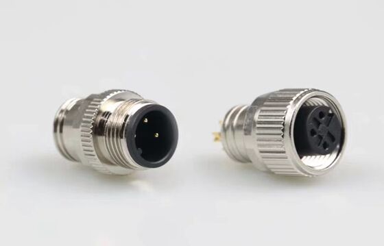 M12 connector all-in-one non-detachable waterproof welded male and female, 4-core, 5-core, 8-core, 12-core with shielding
