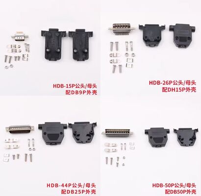 Delta ASDBCND Servo Motor Connector with Silver Pin Golded Pin and Panel Mount/Cable Mount Options for Crimp/Solder Termination