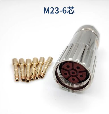 M23 4pin 8pin 6pin Servo Motor Connector Aviation Plug with 1000V Voltage Rating and Silver Gold-Plated Pins for Panel or Cable Mount